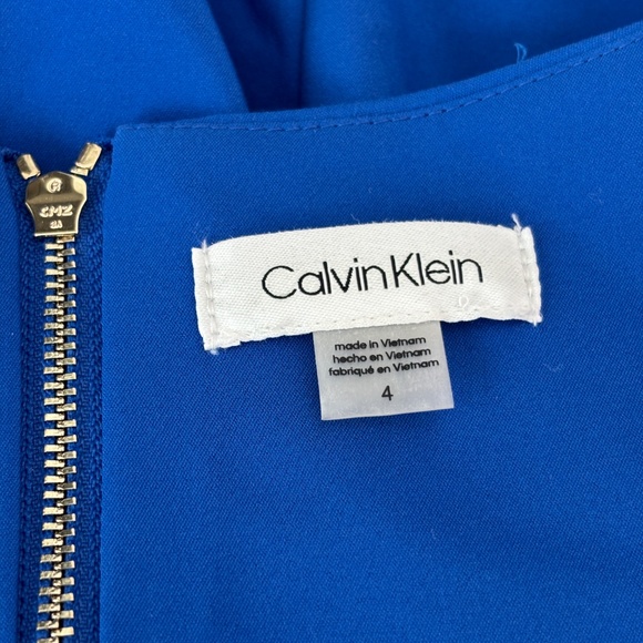 Calvin Klein Fit & Flare Midi Dress - Royal Blue Size 4 - Picture 10 of 11